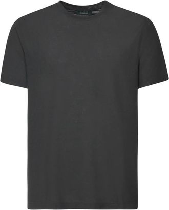 Zanone Grijze Crewneck T-shirts en Polos - Heren - T-shirts - Groen - S - Katoen - Tops