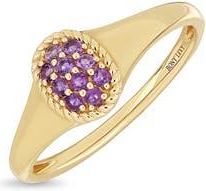 Bony Levy 14K Yellow Gold Pav&eacute; Amethyst Ring in Amethyst/14K Yellow Gold at Nordstrom Rack, Size 6.5
