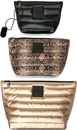 Think Royln Travel Trio Organizational Pouches in Pearl Cashmere/Python Print at Nordstrom