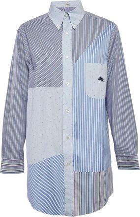 Etro Camicia a righe patchwork - Blu