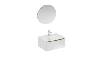 Puma Naturel - Conjunto De Ba&ntilde;o Con Lavabo Que Incluye Grifo Lavabo, Ca&ntilde;o Y Sif&oacute;n Stilla, Blanco Brillante (ksetstilla026)