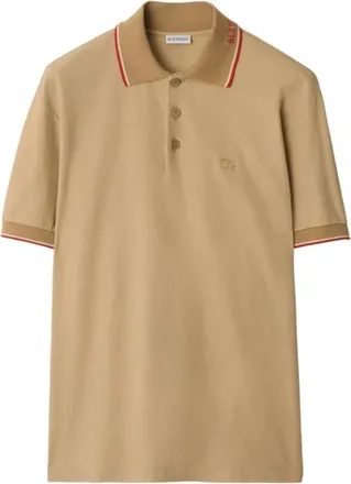 Burberry Logo Collar Cotton Polo Shirt, Size Small