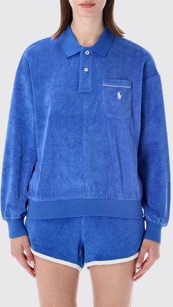 Polo Ralph Lauren Polo a maniche lunghe in cotone con spalle cadute e logo