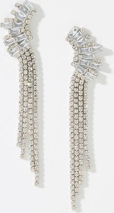 Simons Womens Ornamental crystal rain earrings