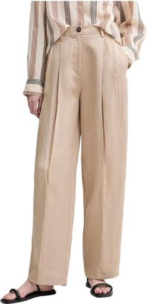 Marc O'Polo Wide Broeken - Dames - Wijde Broeken - Beige - S - Broeken