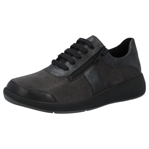 Chaussures Noires Femme Effet Crocodile Solidus - Pointure UK 6 (FR 39?) - Talons Plats - Occasion