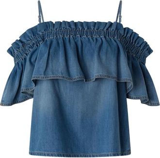Pinko Bloch Blouse - Dames - Blouses - Blauw - L - Katoen - Overhemden