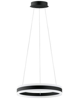 Eglo Eglo Tonarella 2 Light Integrated Led Circular Open Pendant With Black Finish & White Acrylic Diffuser