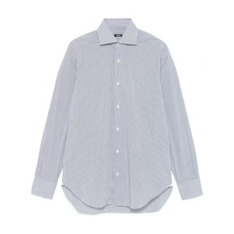 Barba Casual Katoenen Overhemd - Heren - Casual Overhemden - Blauw - L - Katoen - Overhemden