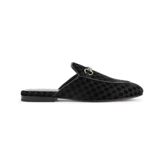 Gucci Schoenen, Dames, Zwart, 37 1/2 EU, Leer, Princetown Mules