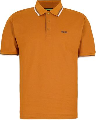 HUGO BOSS Mens Paddy Short Sleeve Polo Shirt in Dark Yellow - Size X-Large