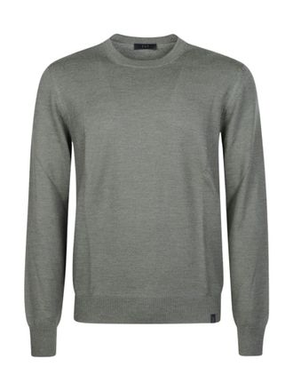 Fay Green Crew-neck Wool Sweater