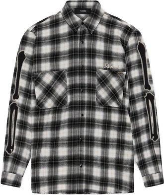 Amiri BONES FLANNEL OVERSHIRT Size: XL, colour: BLACK