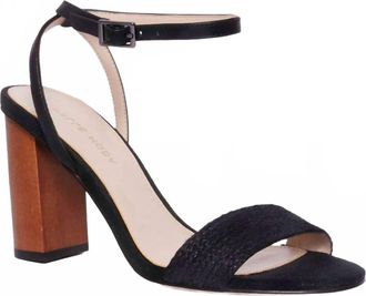 Pelle Moda Womens Zina Wood Heel In Black Jute Rope