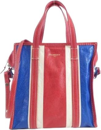 Balenciaga Pre-owned Tote Bags, female, Multicolor, Size: ONE SIZE Pre-owned Bazaar Shopper Lamb Leather Tote Bag