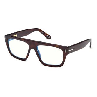 Tom Ford Glasses, unisex, Brown, Size: 56 MM Blue Block Rectangular Opticals