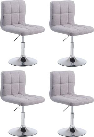 Clp Set De 4 Sillas Lounger Palma En Tela Gris