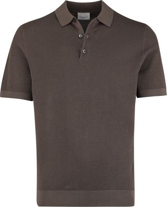 Profuomo Poloshirt groen Profuomo korte mouw 3 knoopjes normale fit