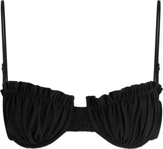 Faithfull The Brand Top bikini Esterel con ruches - Nero