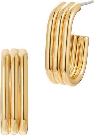 st. Moran Emma Fluted Oval Hoop Earrings in Gold at Nordstrom