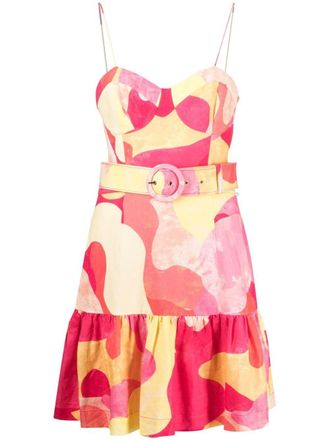 Rebecca Vallance Toretta abstract-print mini dress - women - Cotton - 16 - Multicolour