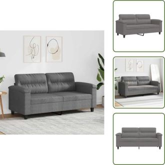 vidaXL Divano in metallo - vidaXL Divano a 2 Posti Grigio Scuro 140 cm in Tessuto Microfibra - Divano con schienale