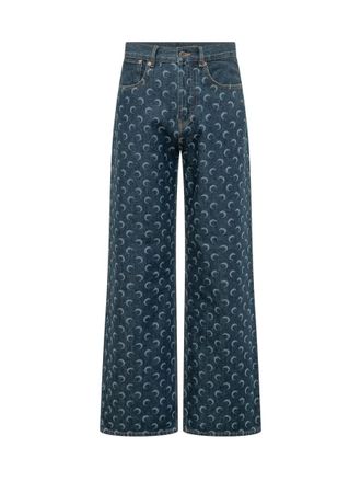 Marine Serre Blue Straight Jeans