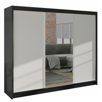 Mirjan24 Mobilier1 - Armario Closico 158, Negro + Blanco, 215x200x58cm, Puertas De Armario: Correderas, N&uacute;mero De Estantes: 0