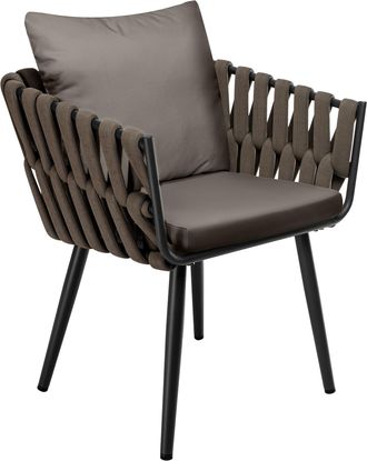 Clp Silla De Jard&iacute;n Lombardia Taupe Con Coj&iacute;n De Asiento Gris