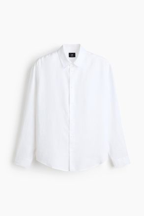 H&M Leinenhemd in Relaxed Fit - Weiss