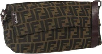 Fendi Pre-owned Cross Body Bags, female, Brown, Size: ONE SIZE Pre-owned Canvas Cross Body Bag