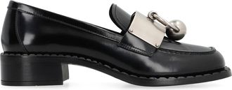 Prada Loafers van geborsteld leer - Dames - Loafers - Zwart - 39 EU - Leer - Schoenen