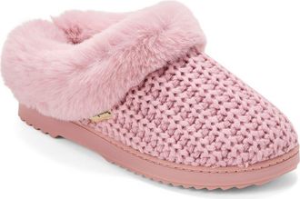 Dearfoams Hannah Festive Knit Clog Slipper in Pale Mauve at Nordstrom, Size X-Large