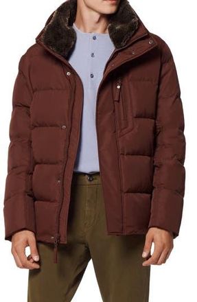 Andrew Marc Horizon Down & Feather Coat with Faux Fur Collar in Oxblood at Nordstrom Rack, Size Xx-Large