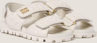 Miu Miu Sporty matelassé nappa leather sandals