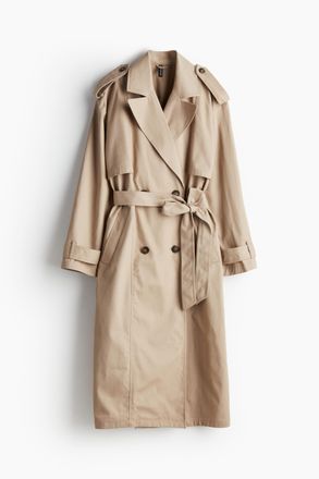 H&M Trenchcoat aus Twill - Hellbeige