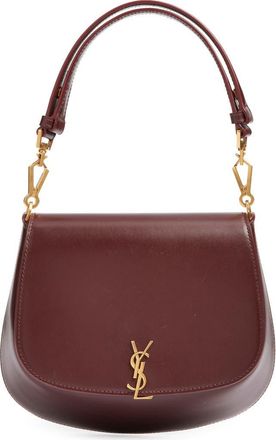 Saint Laurent Mini Voltaire Box Leather Top Handle Bag in Rouge Cabernet at Nordstrom