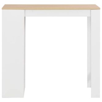 Berkfield Home Bar Table with Shelf White 110x50x103 cm | Size: 110 x 50 x 103 cm
