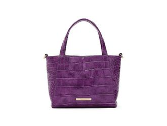 Brahmin Small Mona Cross Body Handbags Purple, Leather