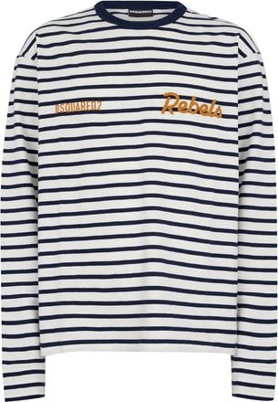 Dsquared2 Long-Sleeved Crew Neck Shirt With Rebels Graphic