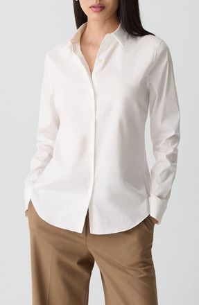 Theory Classic Fitted Button-Up Shirt in White - 100 at Nordstrom, Size X-Large