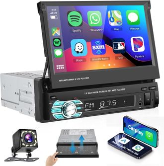 OEM Autorradio 1 Din Compatible Con Carplay Y Android Auto, Pantalla T&aacute;ctil Hd De 7 Pulgadas Con Mirror Link, C&aacute;mara De Visi&oacute;n Trasera, Controles En El Vo