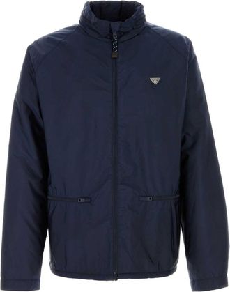 Prada Navy Blue Logo Jacket
