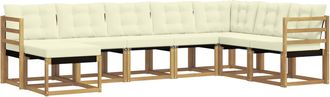 vidaXL Conjunto De Sof&aacute;s De Exterior 8 Uds. Blanco Y Crema Vidaxl