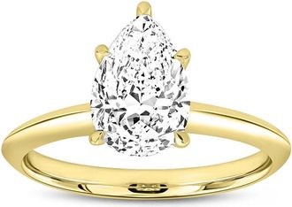 LuvMyJewelry Ava 14K Gold Pear Lab Grown Diamond Solitaire Ring - 1.51 Ct