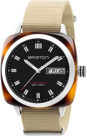 Briston Clubmaster Black Dial Mens Watch 17342.SA.TS.1.NK