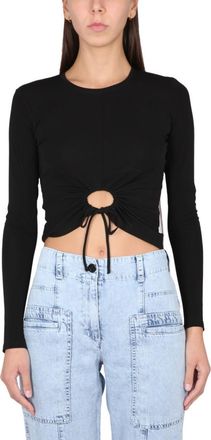 Proenza Schouler Black Solid Round Neck Top
