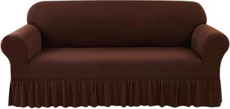 OEM Funda Para Sof&aacute;, 1 Pieza, F&aacute;cil De Ajustar, Funda Universal Para Sof&aacute;, Alta Elasticidad Y Duradera Con Fald&oacute;n (3 Plazas, Caf&eacute;), 190-230cm