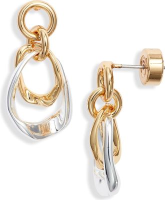 Nordstrom Demi Fine Frontal Hoop Drop Earrings in 14K Gold- Sterling Plated at Nordstrom