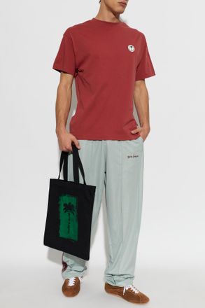 Palm Angels T-shirt With Logo Patch, Mens, Red